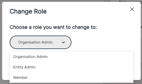 Change role modal