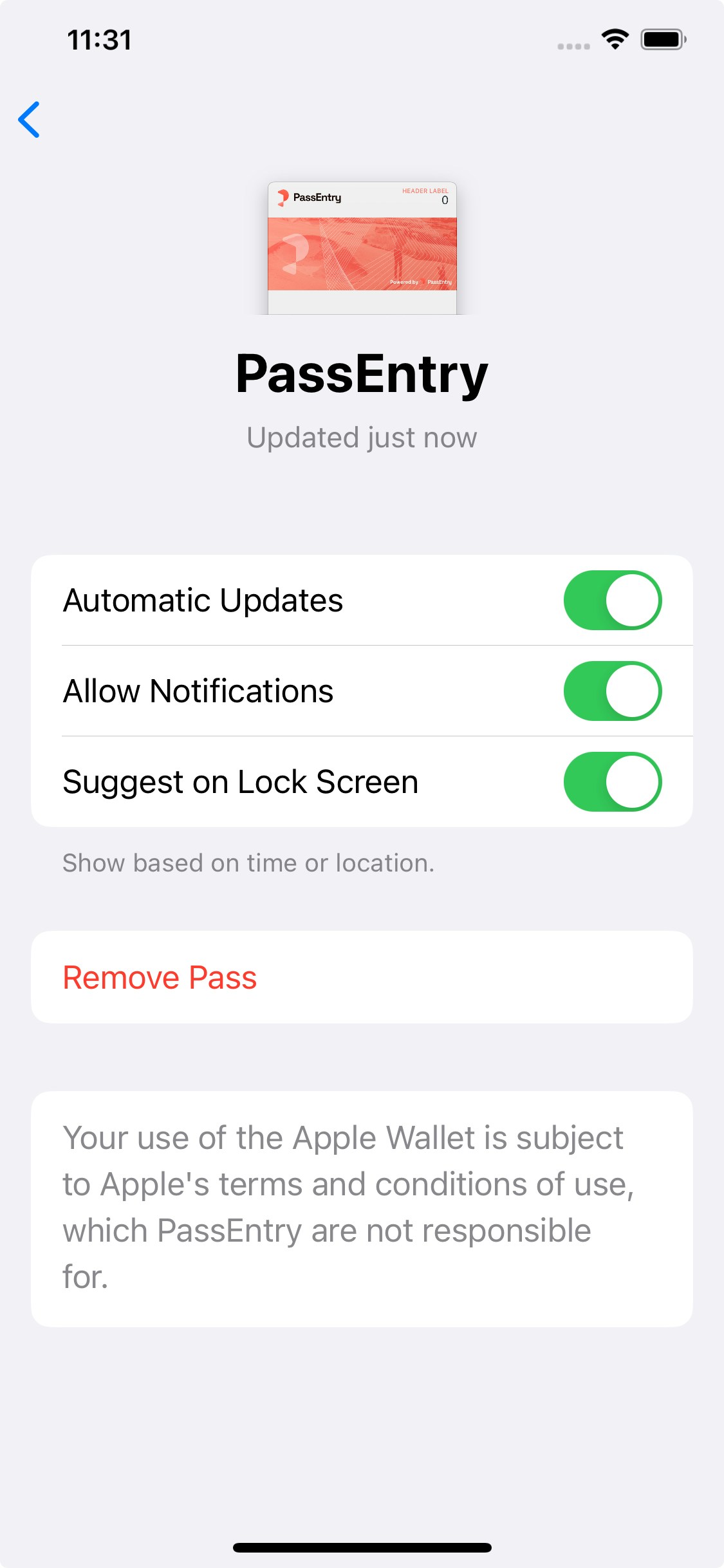 Apple Wallet Notification Permissions