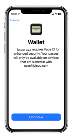 Apple Wallet Face ID authentication