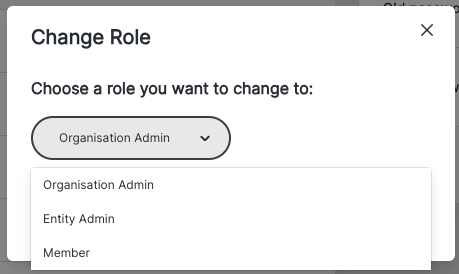 Change role modal