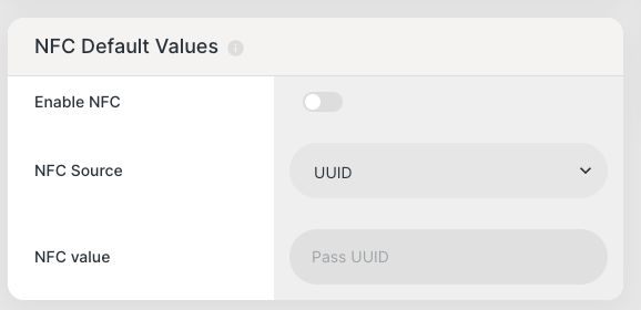 NFC template defaults