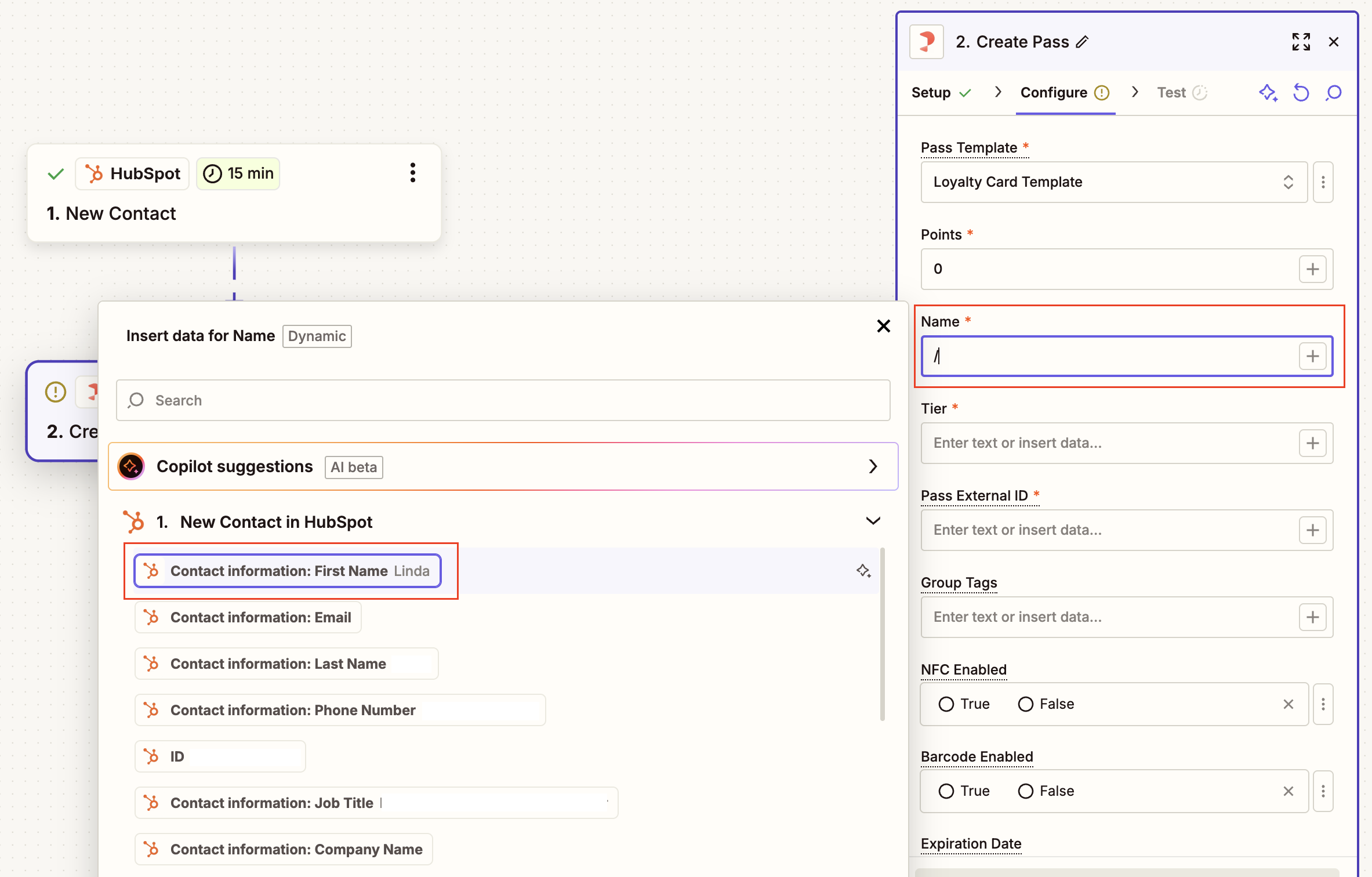 Map your data on Zapier