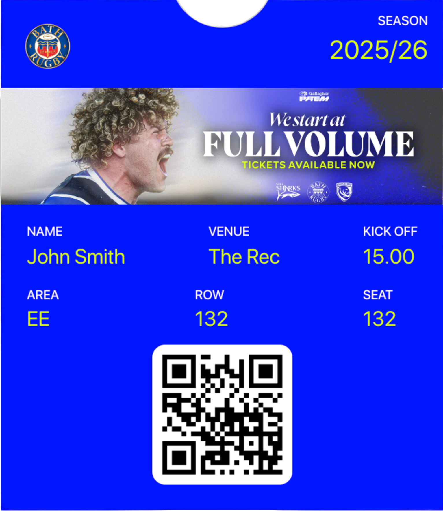 Event pass template example