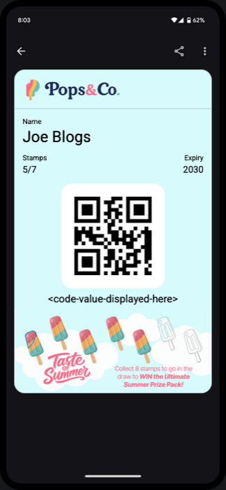 Generic pass in Google Wallet