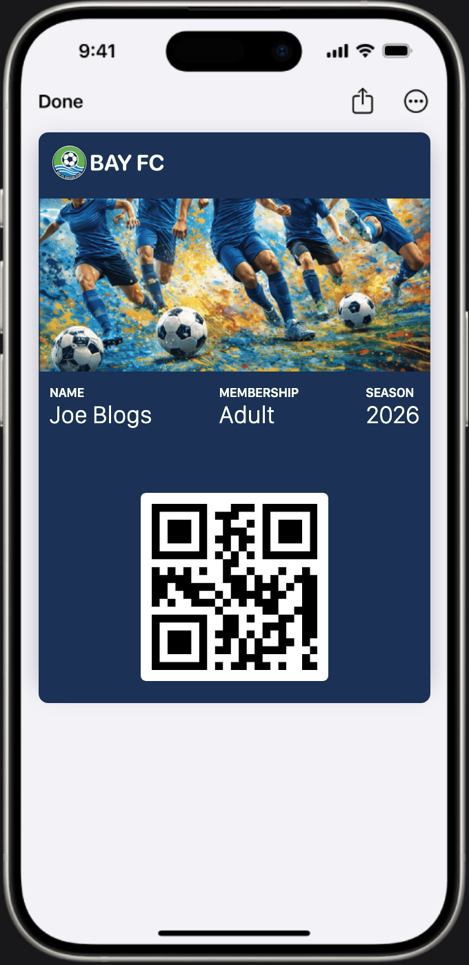 Membership pass in Apple Wallet