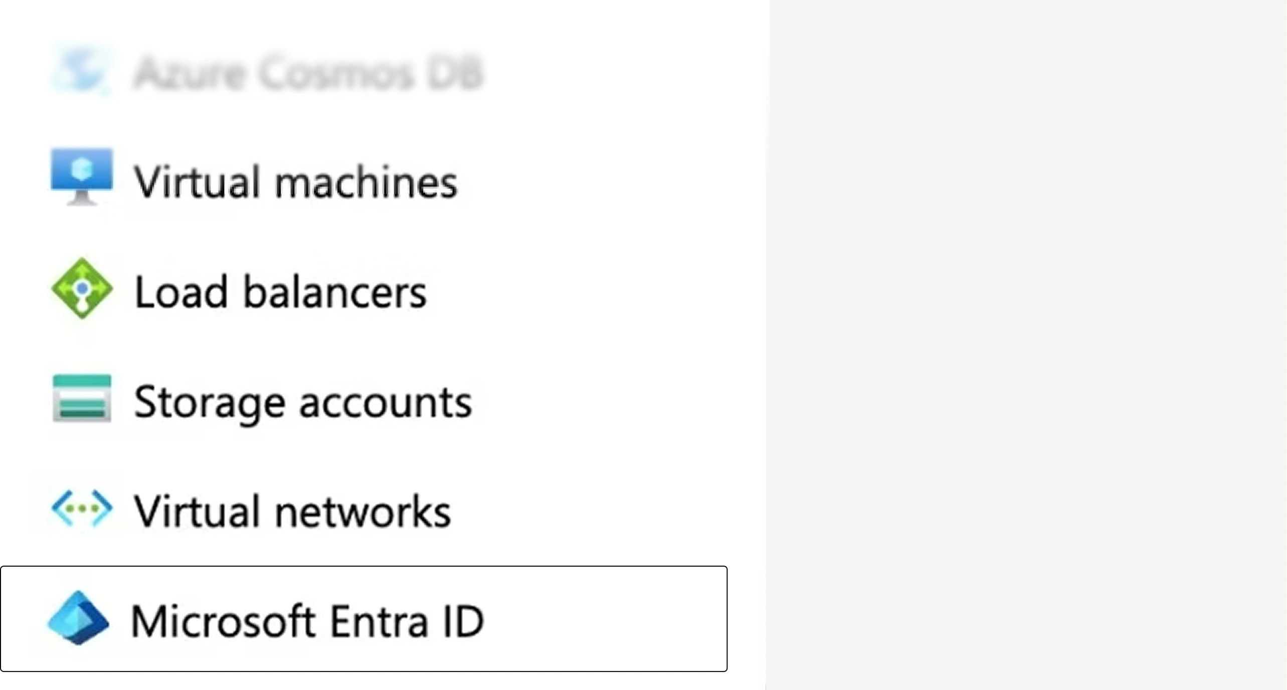 Azure Portal side menu with Microsoft Entra ID option