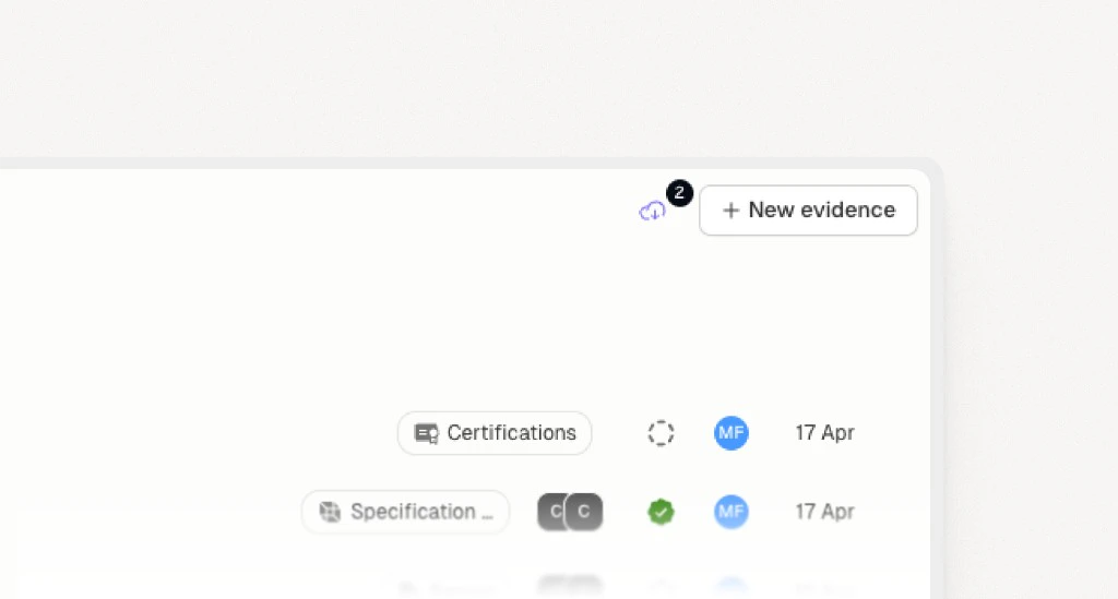 Cloud icon with badge showing pending imports