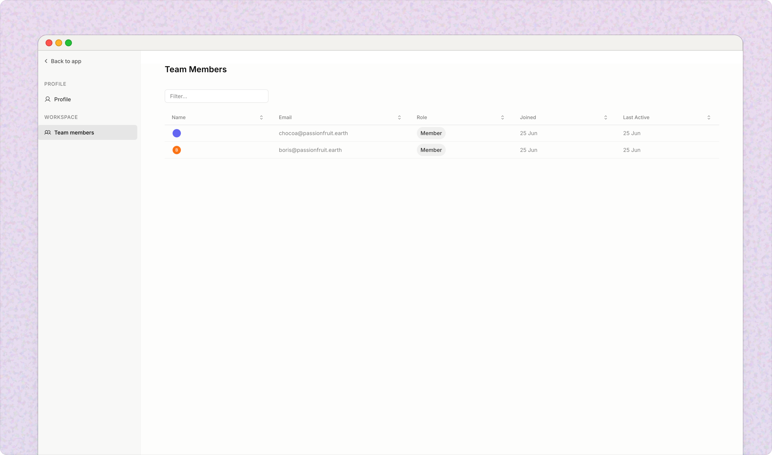 Organisation settings in Passionfruit