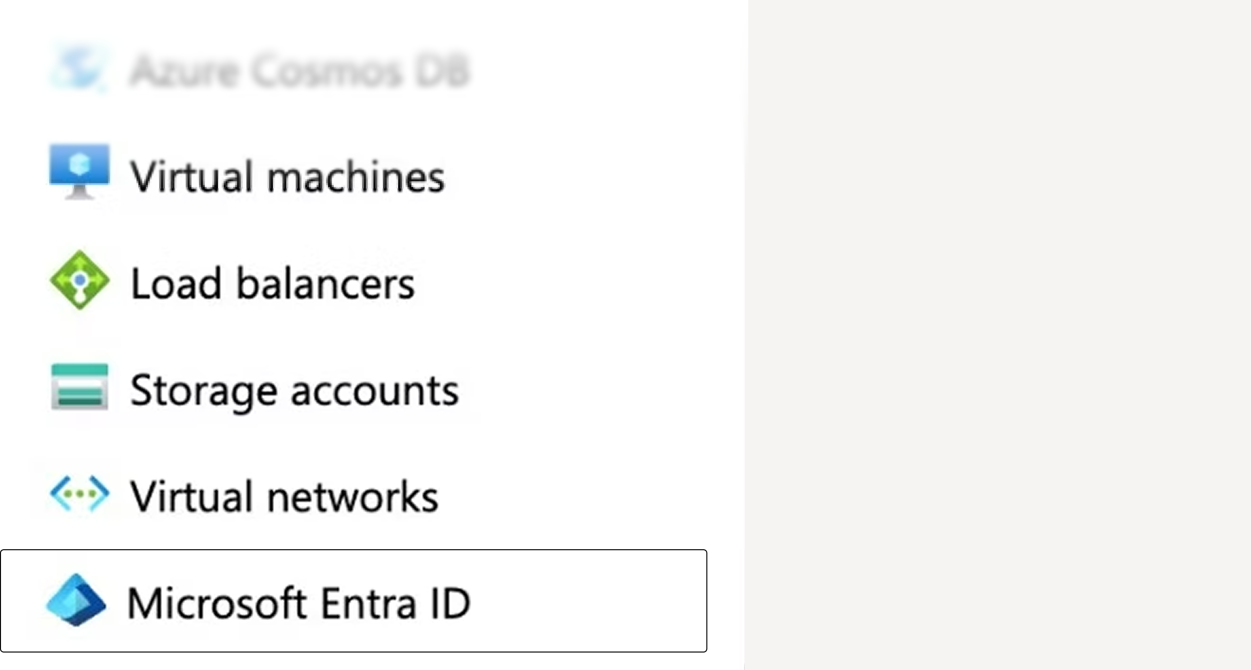 Azure Portal side menu with Microsoft Entra ID option