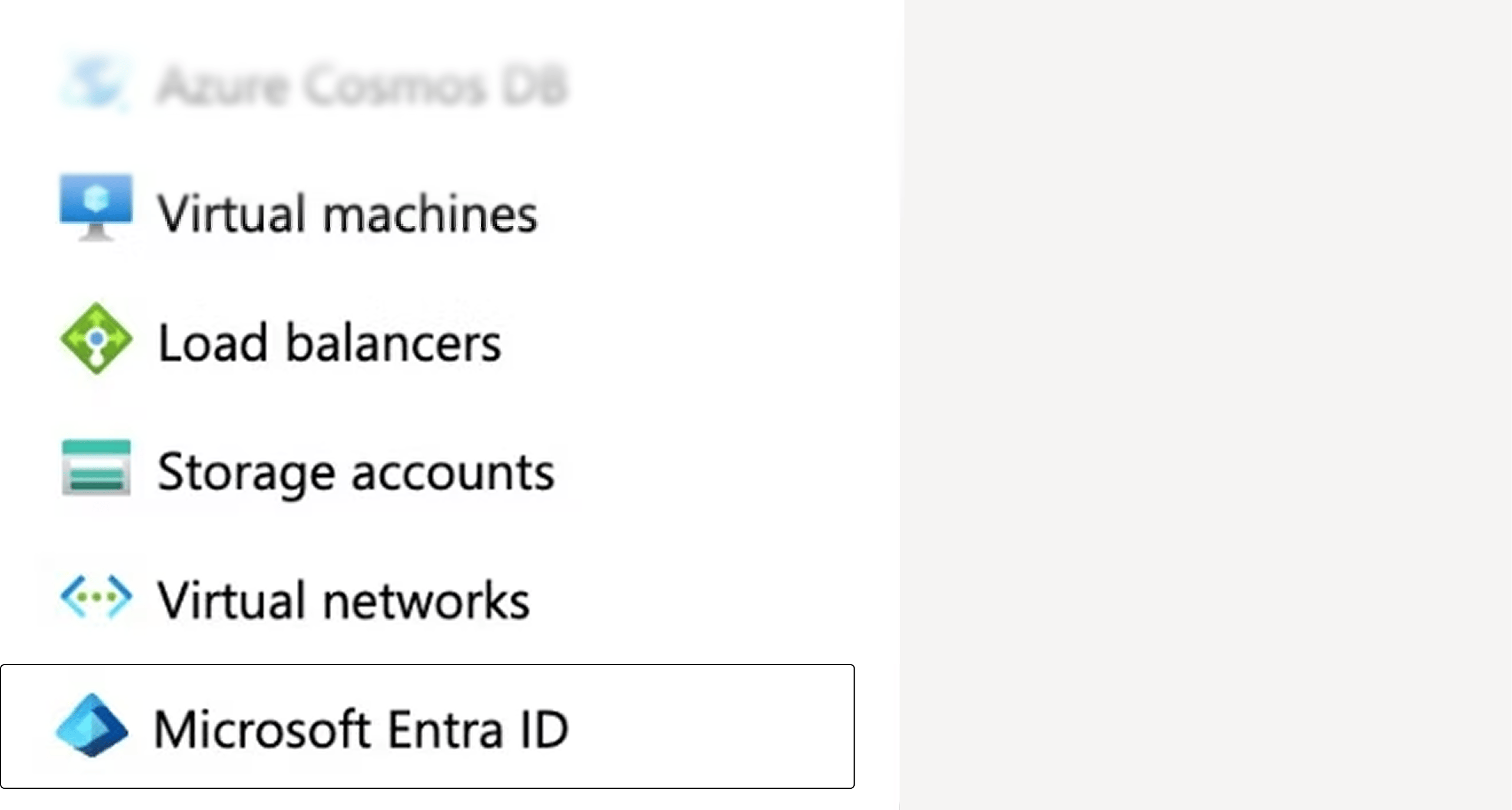 Azure Portal side menu with Microsoft Entra ID option