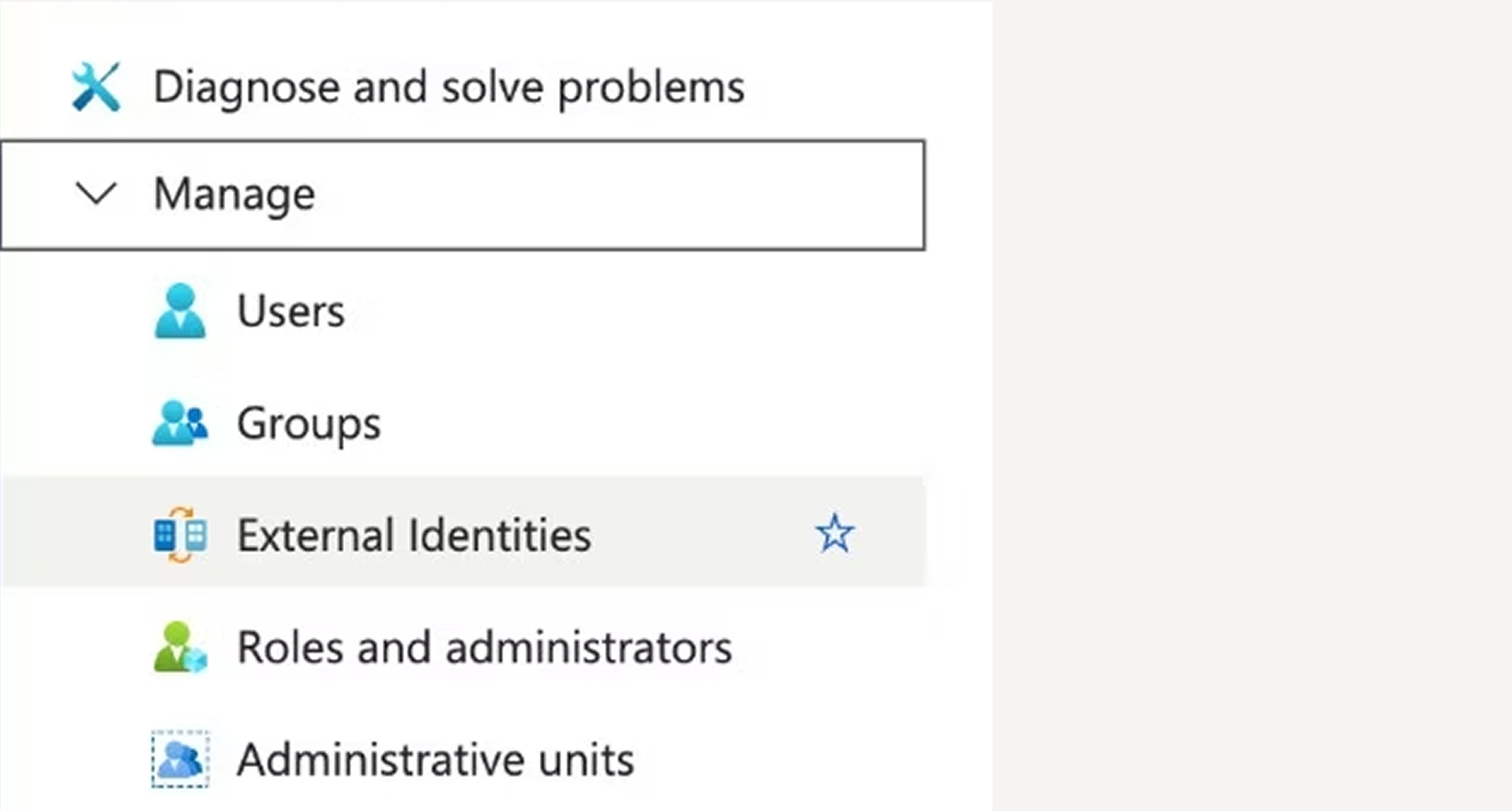 Microsoft Entra ID Manage menu with App registrations entry