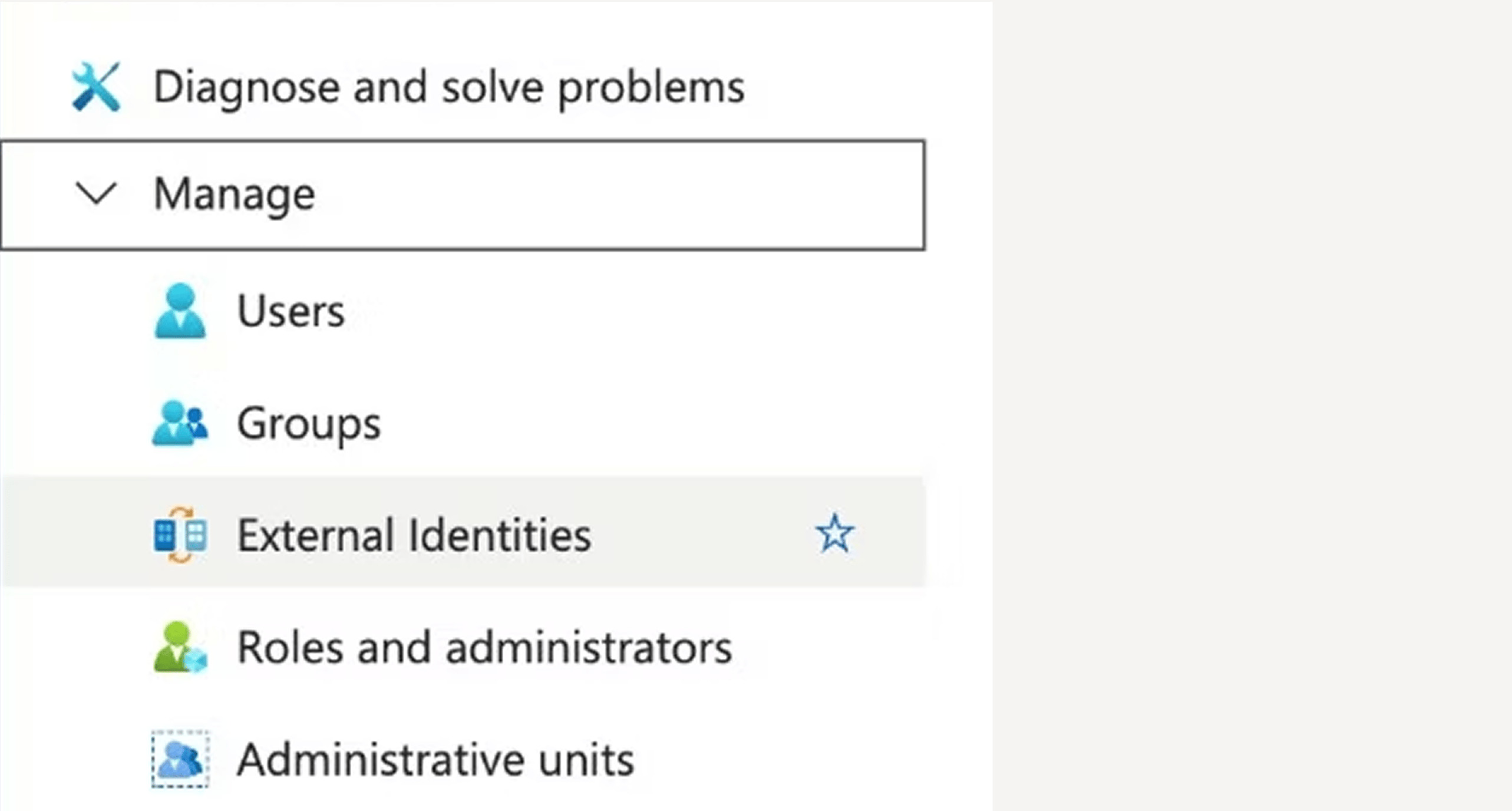 Microsoft Entra ID Manage menu with App registrations entry