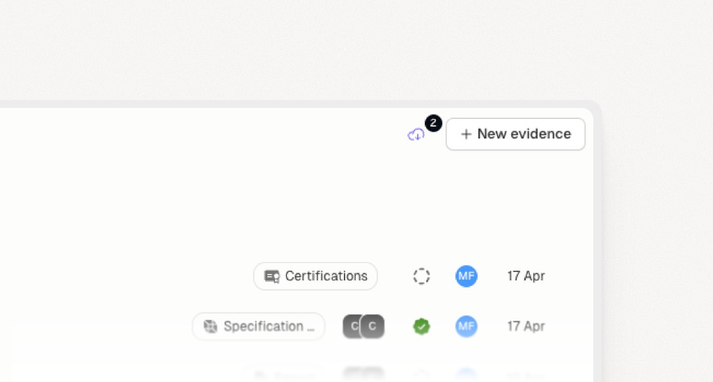 Cloud icon with badge showing pending imports
