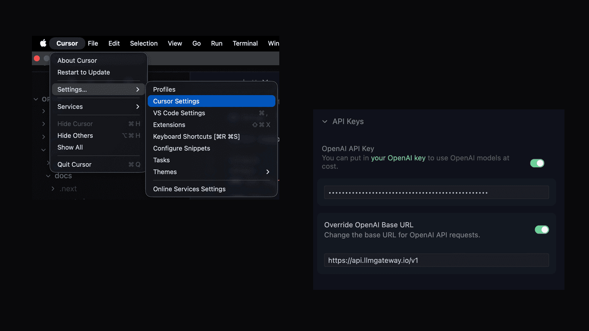 Cursor Settings Menu