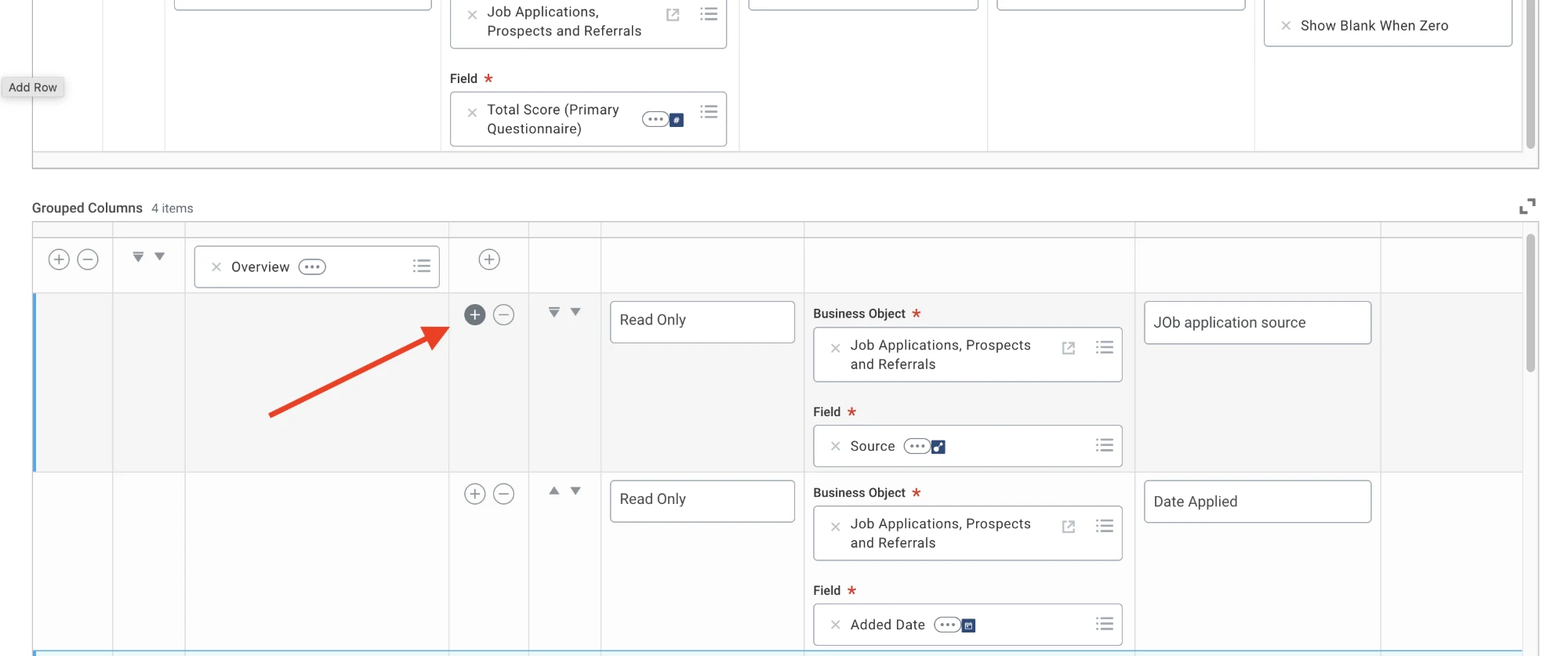 Ajouter une ligne dans la grille Workday
