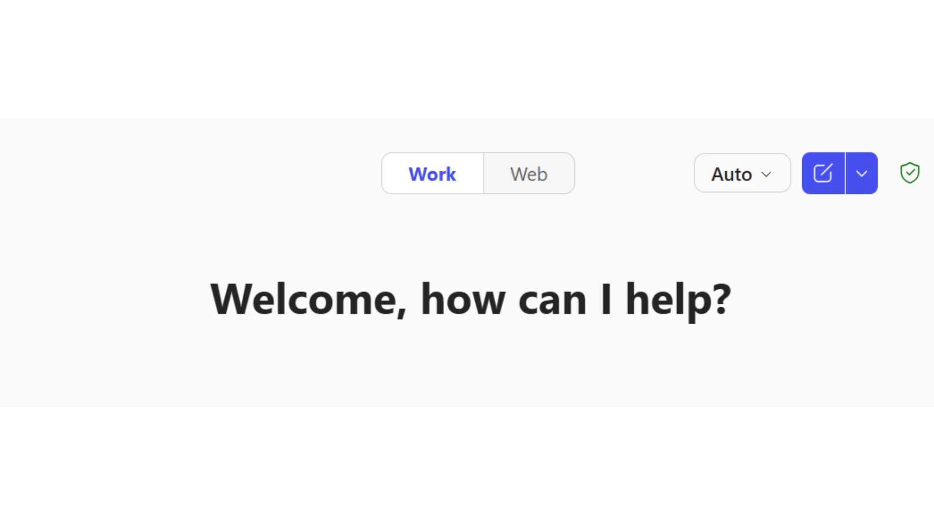 Copilot Work vs Web Copilot Work vs Web toggle