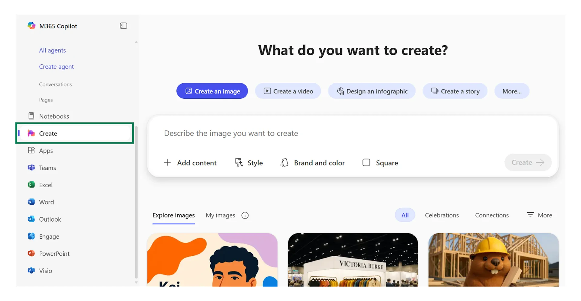 Microsoft Designer interface in Copilot