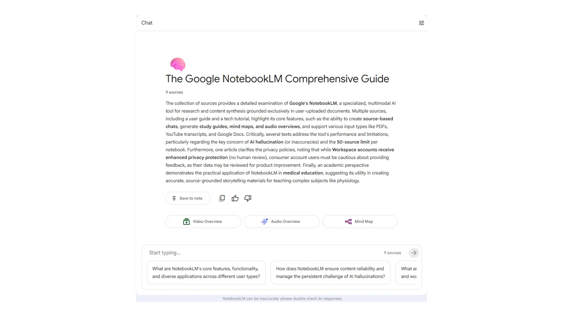 NotebookLM Chat Panel