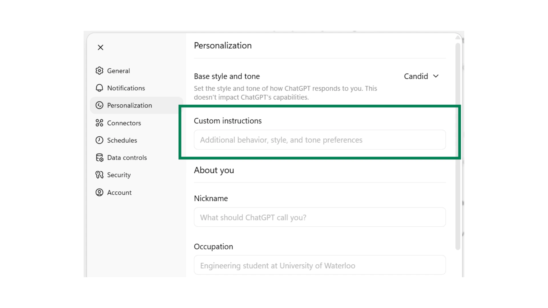 Chatgpt Guide Custom Instructions