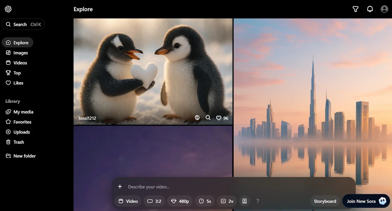 Sora 2 video generation interface