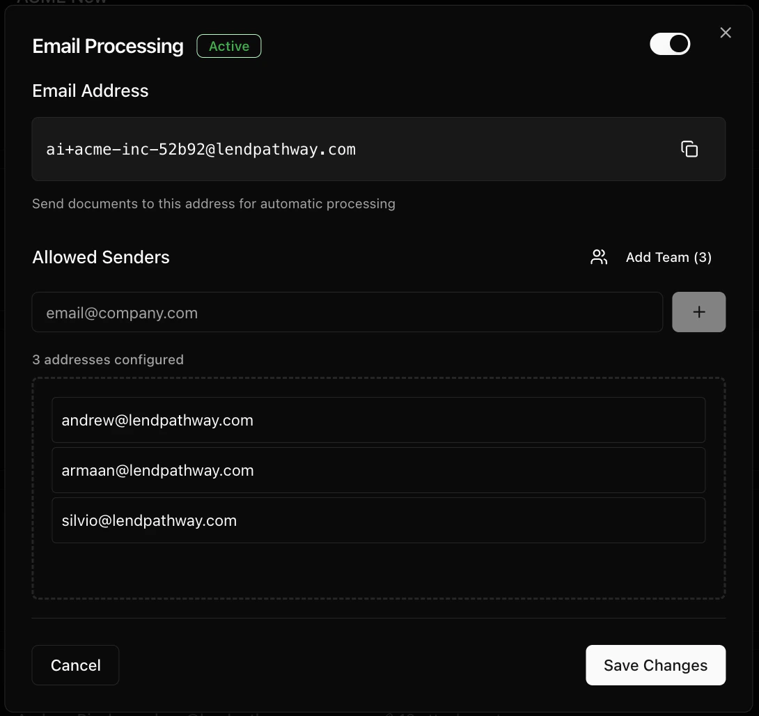 Inbox configuration