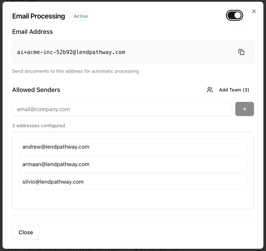Inbox configuration