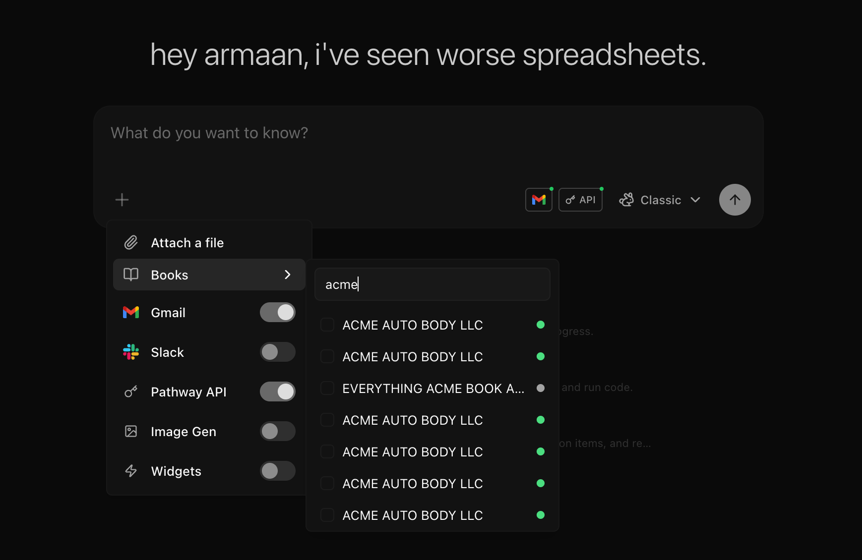 Searching and attaching Books to a chat