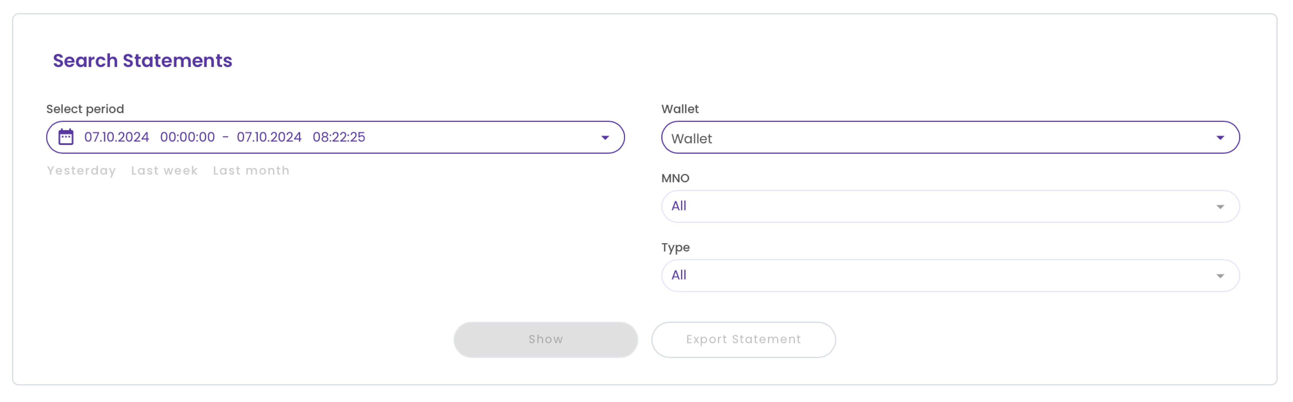 Wallet Search