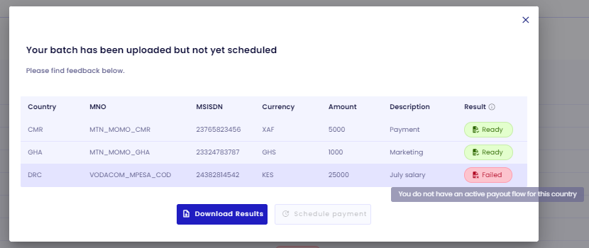 Batch Disbursement Validation