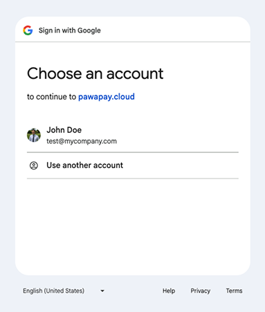 Choose Google account