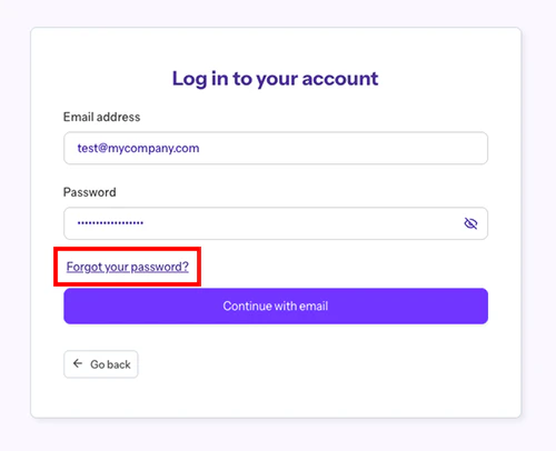 Forgot password link