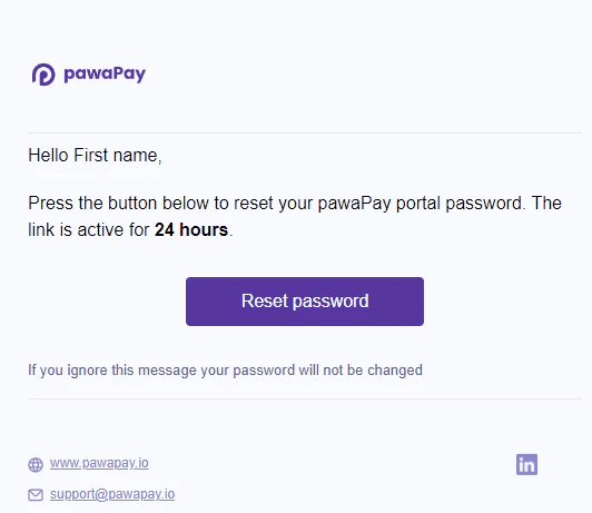 Email Reset Link
