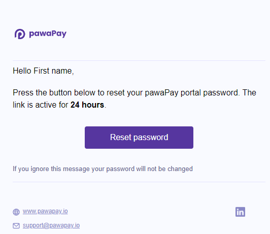 Email Reset Link