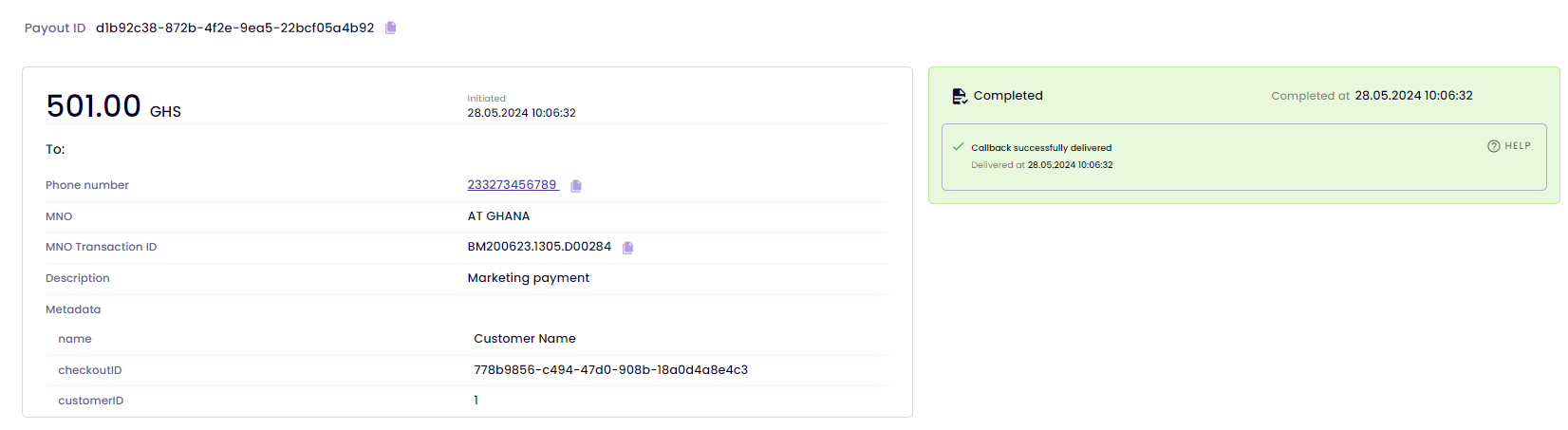 Successful Payout