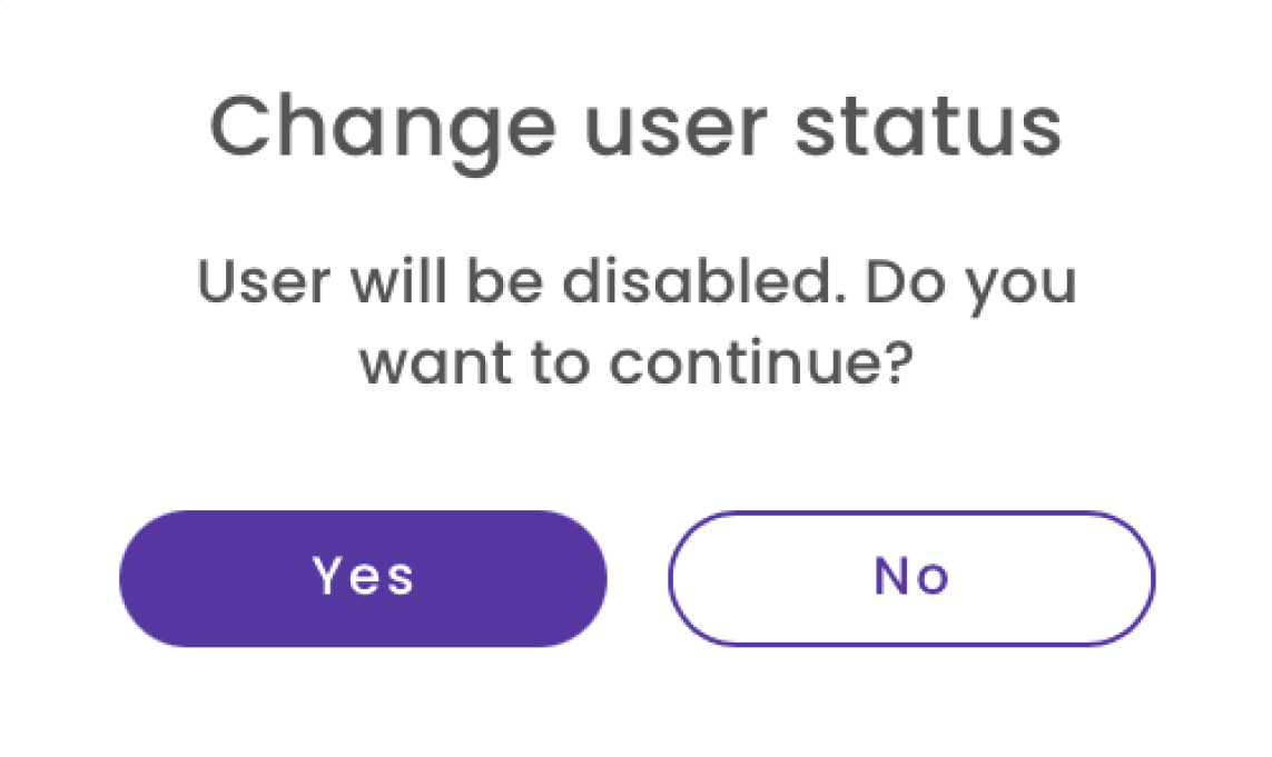 Confirm Disable