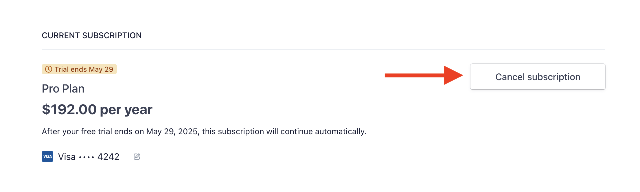 Cancel subscription in Stripe Portal
