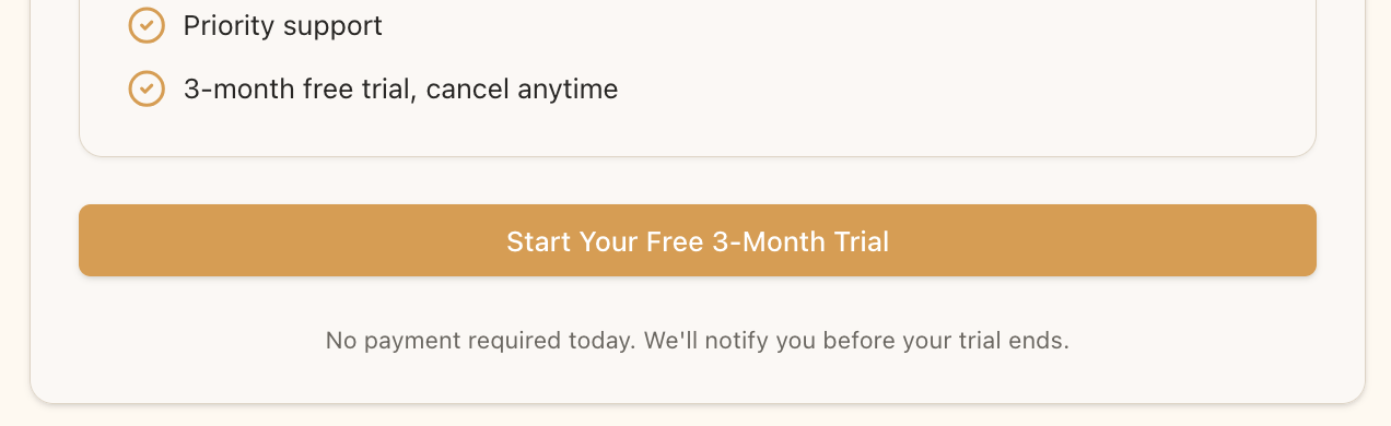 Start Your Free 3-Month Trial button