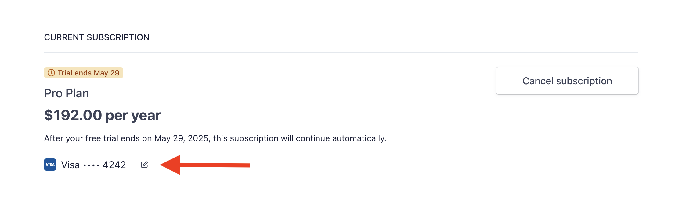 Update payment method in Stripe Portal