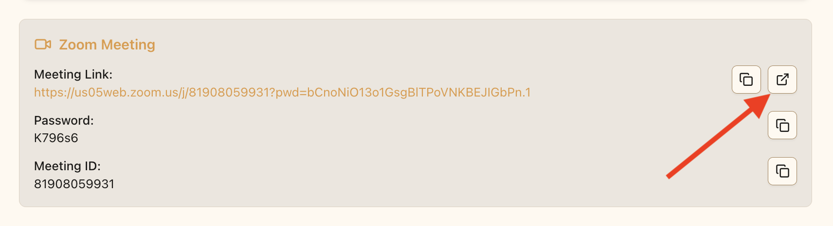 Join Zoom Meeting button