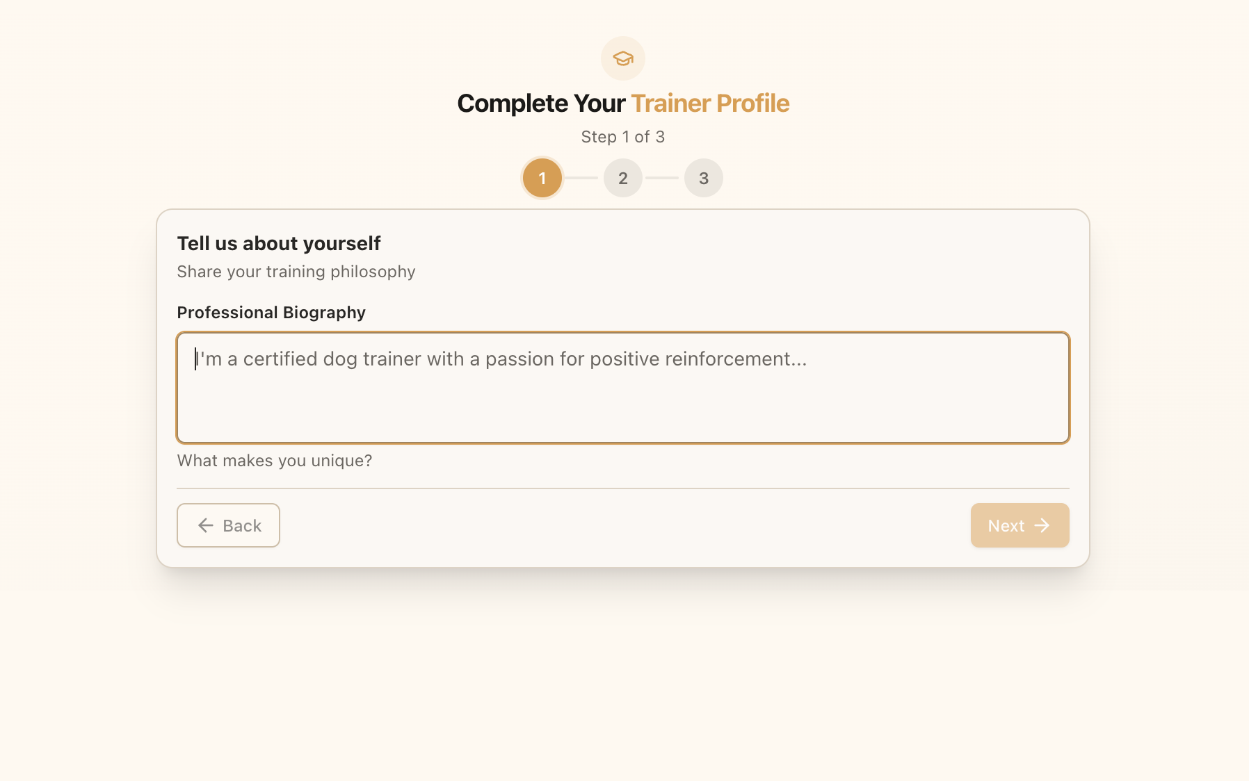 Pawgress login screen