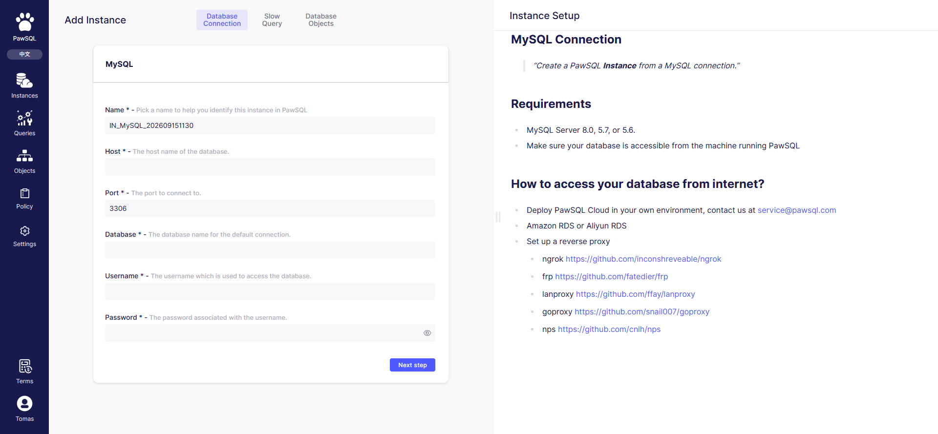 Database connection