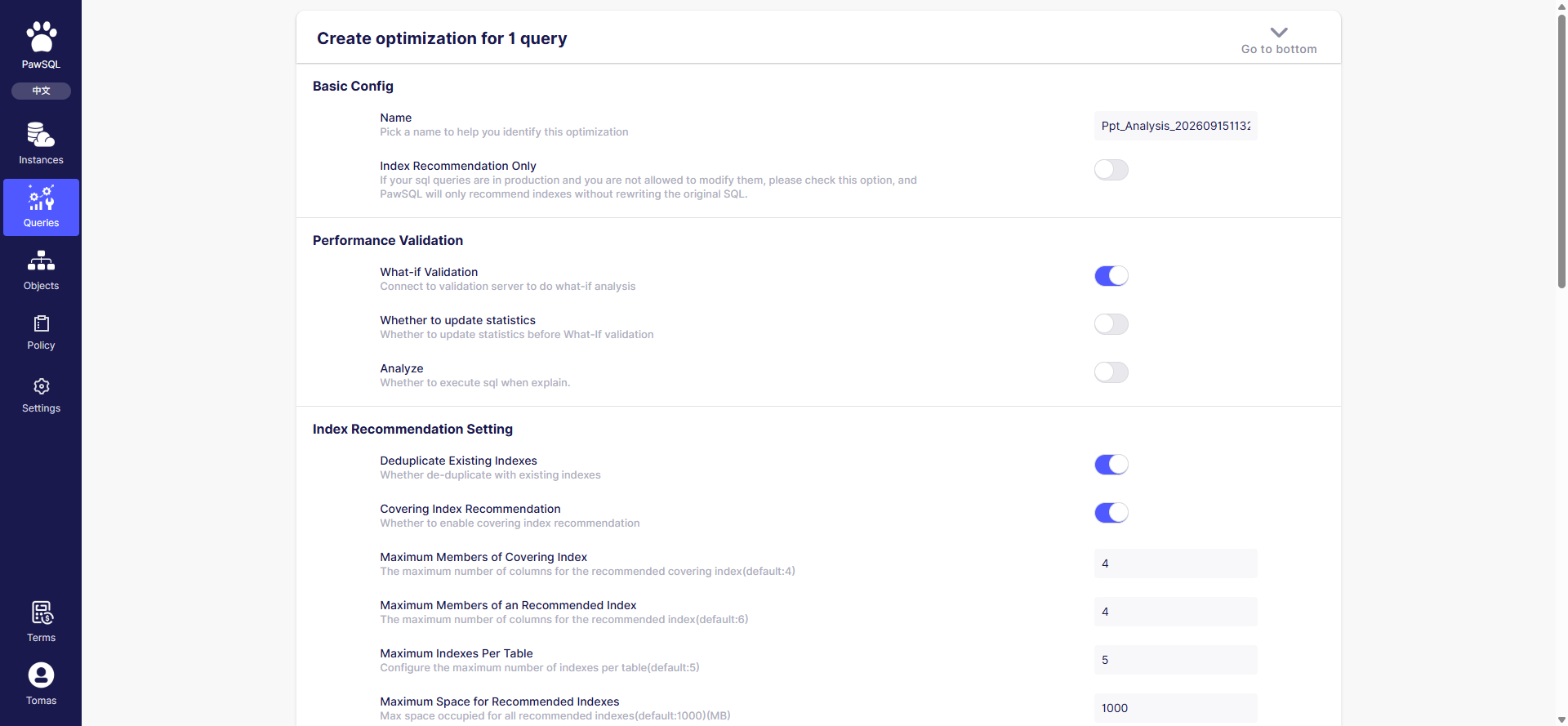 New query optimization