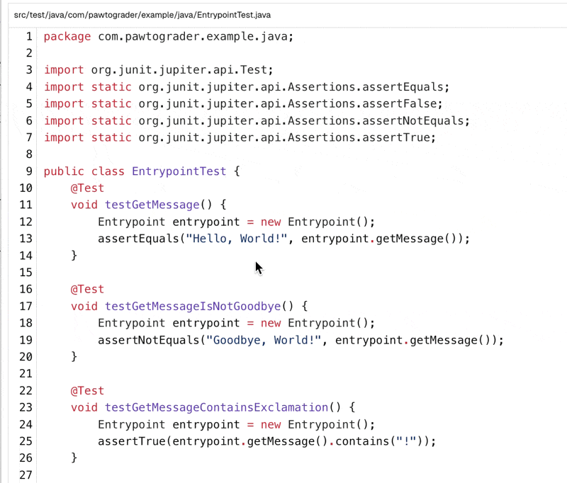Animated demonstration of applying a file-level check annotation