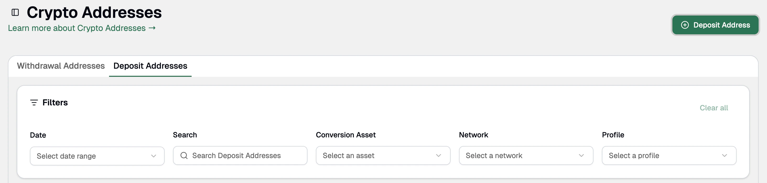 Addresses Deposit Instructions