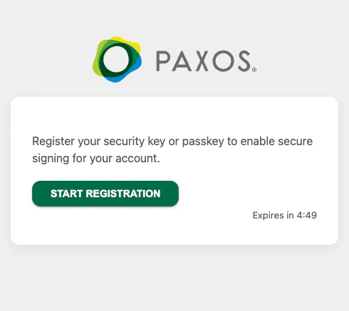 Register key with credential manager