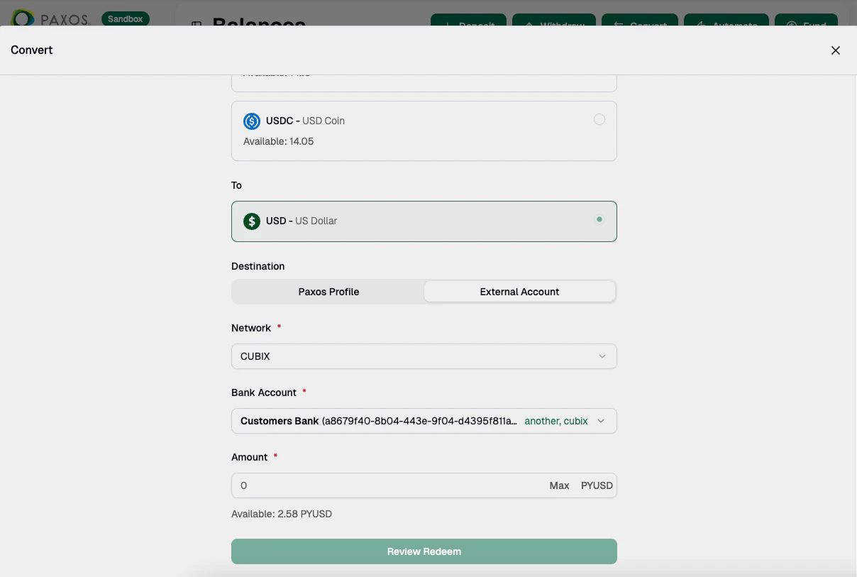 Redeem Stablecoin