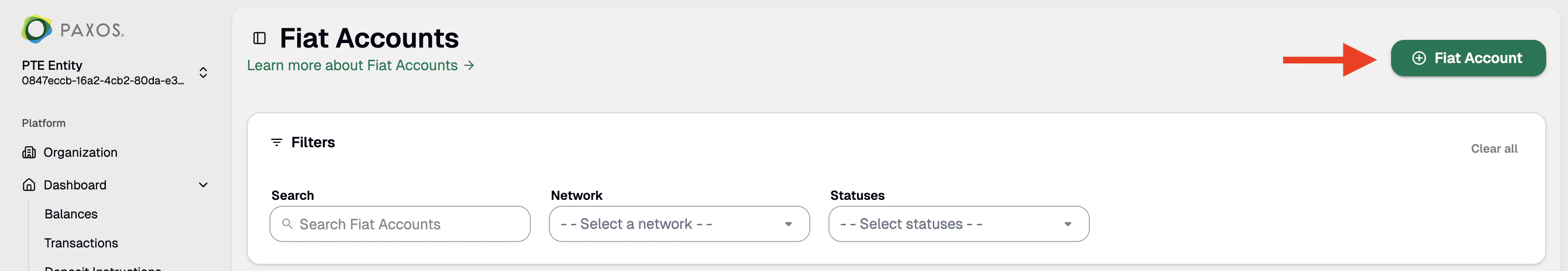 Adding Fiat Account