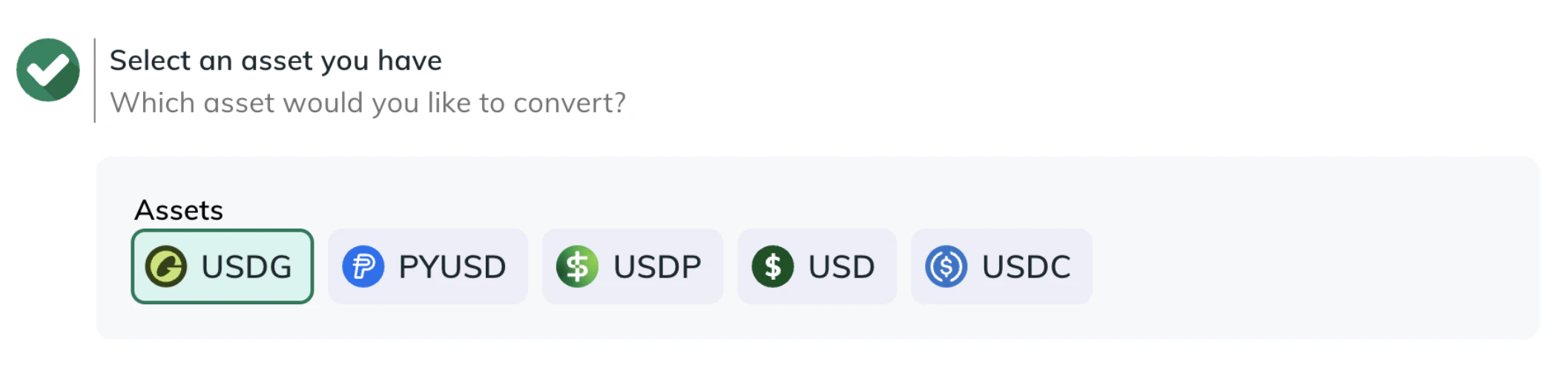 Select asset