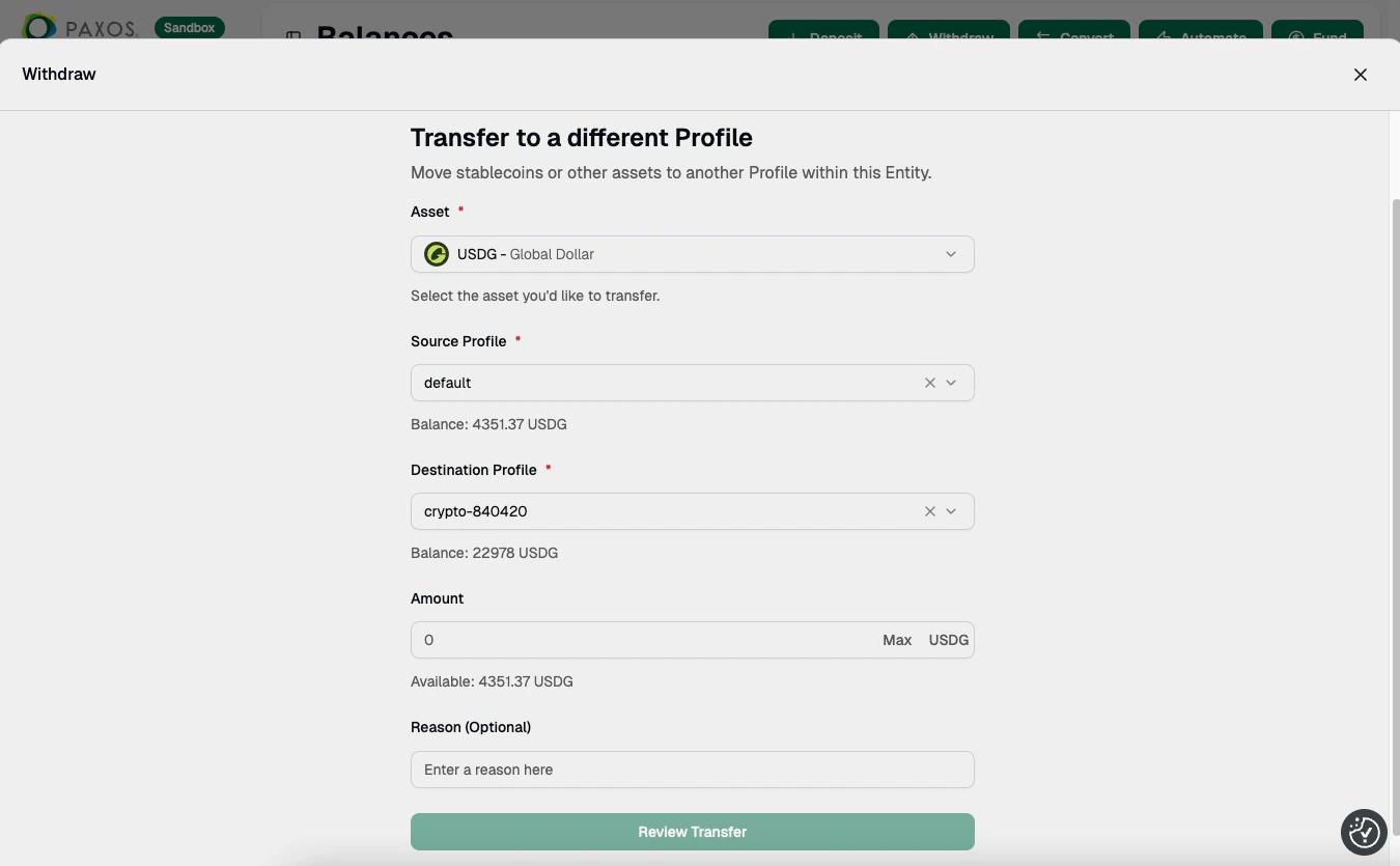Transfer to Profile