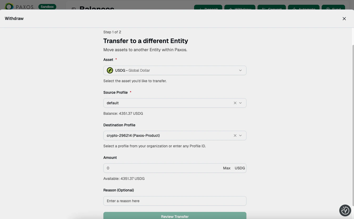 Transfer to Entity